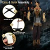 Costway 7 FT Halloween Decoration Animated Standing Scarecrow Light-up Eyes Poseable Arm