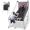 Costway Dual Shot Basketball Arcade Game, Blue, 8 Game Modes, 81in x 43in x 81in