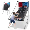 Costway Dual Shot Basketball Arcade Game, Blue, 8 Game Modes, 81in x 43in x 81in