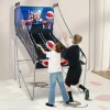 Costway Dual Shot Basketball Arcade Game, Blue, 8 Game Modes, 81in x 43in x 81in