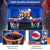 Costway Dual Shot Basketball Arcade Game, Blue, 8 Game Modes, 81in x 43in x 81in