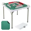 Costway Folding Mahjong Table With Cup Holders, Felt Mat And Carrying Handle - 35in x 35in x 29in