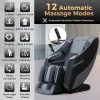 Costway Full-Body SL-Track Zero Gravity Massage Chair - Black + Grey/White + Grey