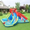 Costway Inflatable Crab Dual Slide Water Park Bounce House With Splash Pools, 197 x 157.5 x 98.5 in, 950W Blower