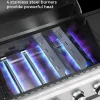 COWSAR 4-Burner Propane Gas Grill With Stainless Steel Burners, 44,000 BTU - 50.79in D x 21.65in W x 46.06in H