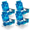 CraftPorch 4-Pack Folding Beach Chairs With 5-Position Recline