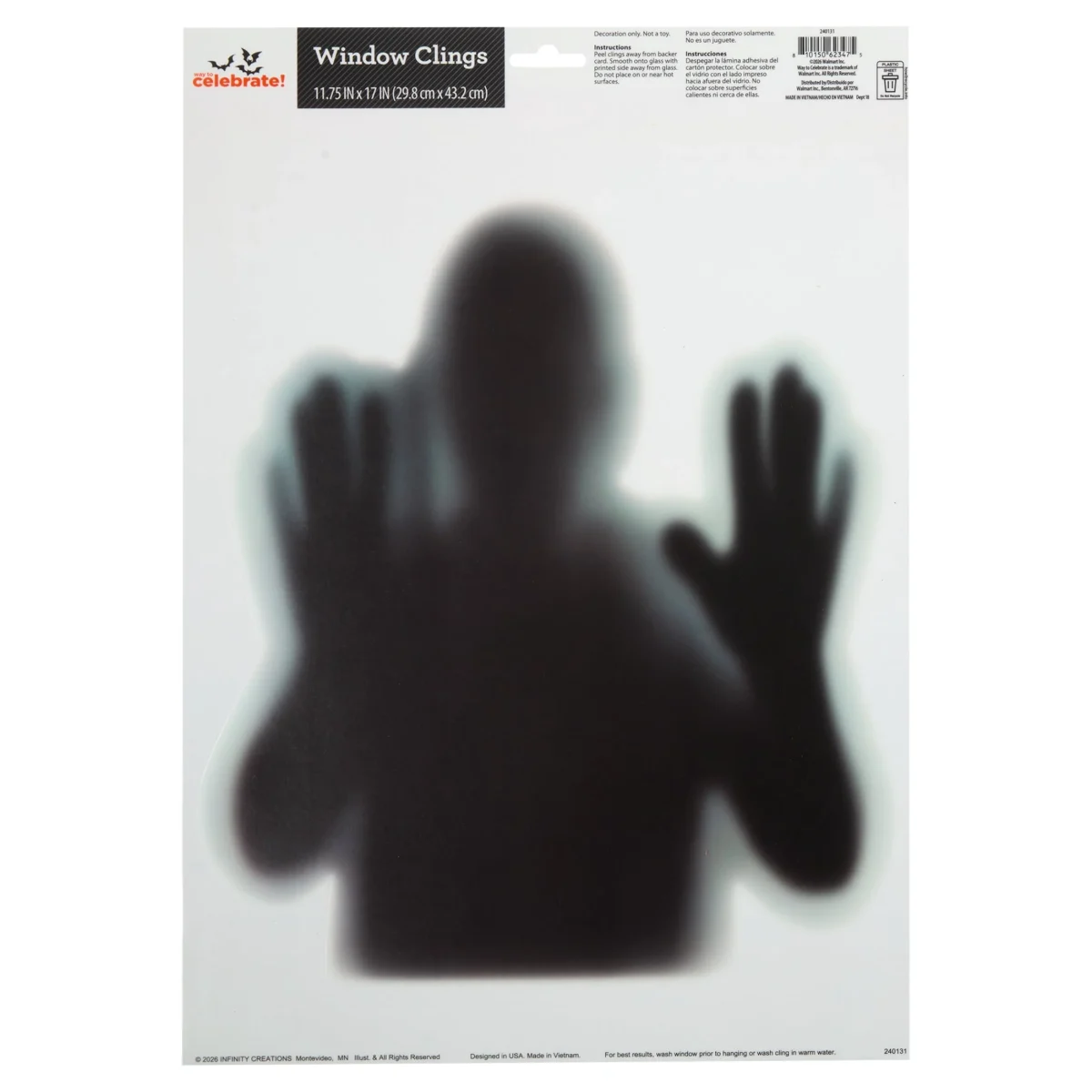 Creepy Silhouette Window Cling, Multicolor, 11.75" x 17", Halloween by Way To Celebrate