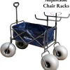 CRESTWALKER Beach Cart With 13in Balloon Wheels, Chair Racks And Pump - Beach Wagon