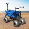 CRESTWALKER Beach Cart With 13in Balloon Wheels, Chair Racks And Pump - Beach Wagon