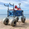 CRESTWALKER Beach Cart With 13in Balloon Wheels, Chair Racks And Pump - Beach Wagon
