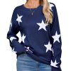 Crewneck Sweaters for Women Trendy Star Sweater Casual Pullover Sweaters Fall Lightweight Womens Sweaters Shermie
