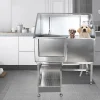 Cuisinaid Dog Grooming Tub, 50 in Stainless Steel With Ramp, Faucet, Sprayer, Drain Kit, Right Door