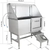 Cuisinaid Dog Grooming Tub, 50 in Stainless Steel With Ramp, Faucet, Sprayer, Drain Kit, Right Door