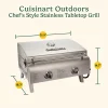 Cuisinart Chef's Style Tabletop Portable Propane Grill, 20,000 BTU Stainless Steel 2-Burner