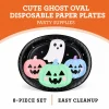 Cute Ghost Oval Disposable Paper Plates, Multicolor, 12" x 10", 8 Count, Halloween by Way To Celebrate