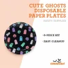 Cute Ghosts Disposable Paper Plates, Multicolor, 8.5", 8 Count, Halloween by Way To Celebrate