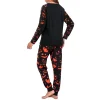 DAKIMOE Halloween Pajamas Family Matching Glow In The Dark Halloween Print Long Sleeve PJs Set Outfits 2 Pieces Cotton L