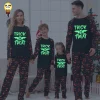DAKIMOE Halloween Pajamas Family Matching Glow In The Dark Halloween Print Long Sleeve PJs Set Outfits 2 Pieces Cotton L