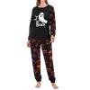 DAKIMOE Halloween Pajamas Family Matching Glow In The Dark Halloween Print Long Sleeve PJs Set Outfits 2 Pieces Cotton L