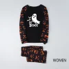DAKIMOE Halloween Pajamas Family Matching Glow In The Dark Halloween Print Long Sleeve PJs Set Outfits 2 Pieces Cotton L
