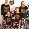 DAKIMOE Halloween Pajamas Family Matching Set Holiday Print Long Sleeve Jammies Loungewear PJs Set Sleepwear Adult Kids