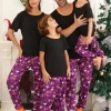 DAKIMOE Halloween Pajamas Family Matching Set Holiday Print Long Sleeve Jammies Loungewear PJs Set Sleepwear Adult Kids