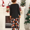 DAKIMOE Halloween Pajamas Family Matching Set Holiday Print Long Sleeve Jammies Loungewear PJs Set Sleepwear Adult Kids