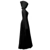 Dark Mage Hooded Robe for Women Halloween Witch Costume with Flared Sleeves & Fitted Bodice
