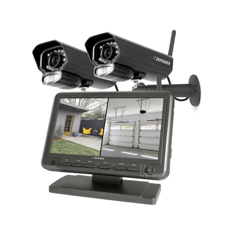 Defender Non Wi-Fi Plug-in Security Camera System With 7in Display Monitor - PhoenixM2