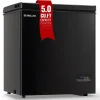 DEMULLER Chest Freezer 5.0 Cubic Feet, Black, 2 Stainless Steel Storage Baskets