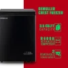 DEMULLER Chest Freezer 5.0 Cubic Feet, Black, 2 Stainless Steel Storage Baskets