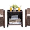 Devoko 3-Piece PE Rattan Patio Furniture Set With 2 Outdoor Chairs And Table, Brown - 26.8 x 25.2 x 29.5 inches