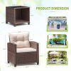 Devoko 3-Piece PE Rattan Patio Furniture Set With 2 Outdoor Chairs And Table, Brown - 26.8 x 25.2 x 29.5 inches