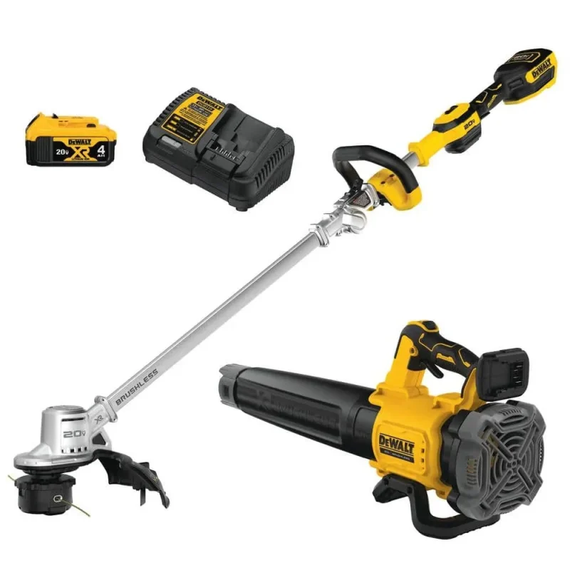 DEWALT 20V MAX Cordless String Trimmer And Leaf Blower Combo Kit - 13 in, 4 Ah Battery