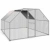 Dextrus Metal Chicken Coop With Waterproof Cover And Wire Mesh, 13.1 x 9.8 x 6.4 ft