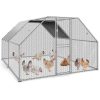 Dextrus Metal Chicken Coop With Waterproof Cover And Wire Mesh, 13.1 x 9.8 x 6.4 ft