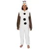 Disney Frozen Olaf Adult Cosplay Costume Plush Pajama One-Piece Union Suit