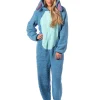 Disney Lilo And Stitch Adult Unisex Stitch Costume Sherpa Fleece One Piece Pajama Union Suit