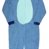 Disney Lilo And Stitch Adult Unisex Stitch Costume Sherpa Fleece One Piece Pajama Union Suit