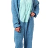 Disney Lilo And Stitch Adult Unisex Stitch Costume Sherpa Fleece One Piece Pajama Union Suit