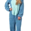 Disney Lilo And Stitch Adult Unisex Stitch Costume Sherpa Fleece One Piece Pajama Union Suit