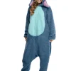 Disney Lilo & Stitch Adult Stitch Kigurumi Cosplay Costume Sherpa Union Suit Pajama Outfit