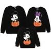 Disney Mickey Mouse Boys Graphic Sweatshirts Halloween Pumpkin Family Matching Outfits Pullover Tops