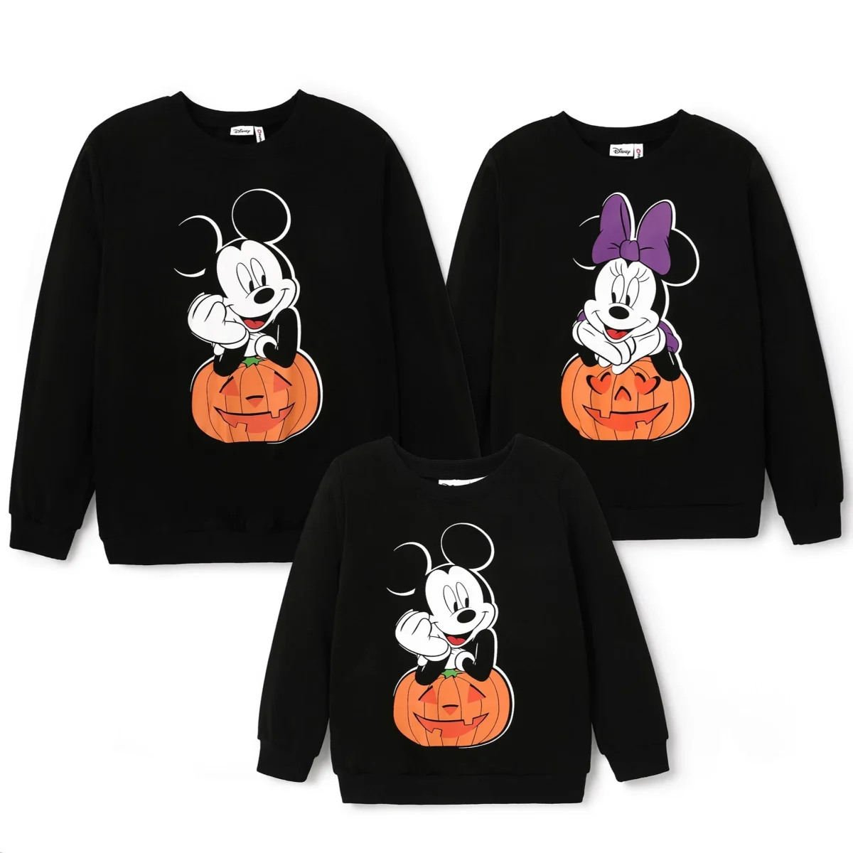 Disney Mickey Mouse Boys Graphic Sweatshirts Halloween Pumpkin Family Matching Outfits Pullover Tops