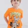 Disney Mickey Mouse Little Boys' Short Sleeve Graphic T-Shirt Mummy Orange