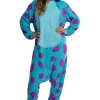 Disney Monsters Inc. Adult Sulley Kigurumi Sherpa Fleece Cosplay Costume One Piece Union Suit