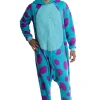 Disney Monsters Inc. Adult Sulley Kigurumi Sherpa Fleece Cosplay Costume One Piece Union Suit