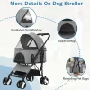 Dkeli 3-in-1 Folding Pet Stroller With Detachable Carrier And Car Seat, 44 Lbs