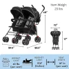 Dream On Me Volgo Twin Umbrella Stroller, Black - 446-BLK