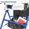Drive Medical 4-Wheel Rollator Walker With Padded Seat, Backrest And 6-Inch Wheels - Blue